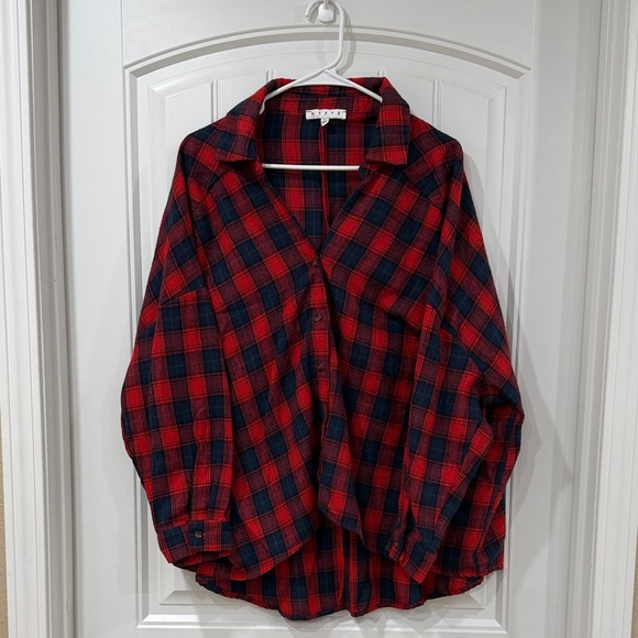 HYFVE Tops - HYFVE Red, Navy, and Black Plaid Top